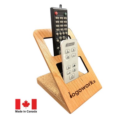 2 Place Cherry Wood Remote Caddy